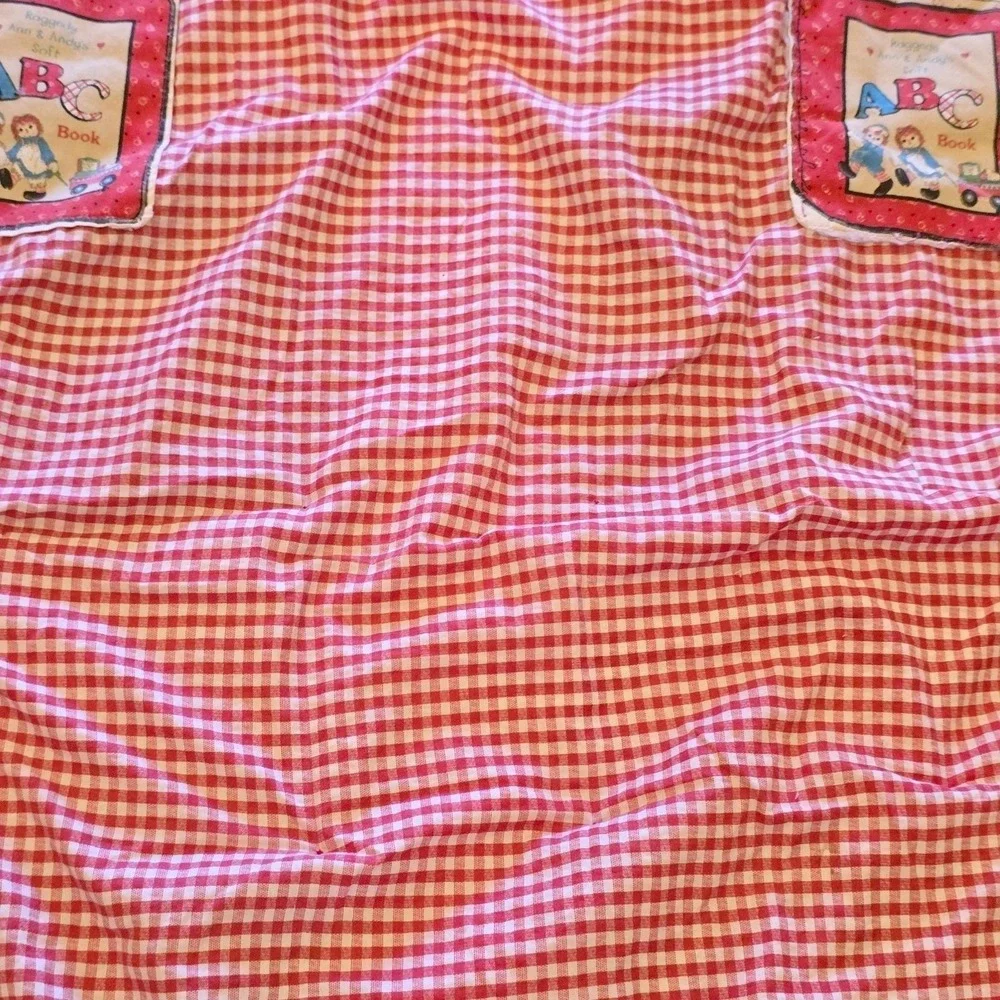 Vtg 90s Raggedy Ann Andy ABC Handmade Quilt‎ Large 33x66 Daisy Kingdom Fabric